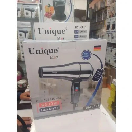 سشوار یونیک مکس مدل UM-12SS ظرفیت ۹۰۰۰ وات بدنه استیل