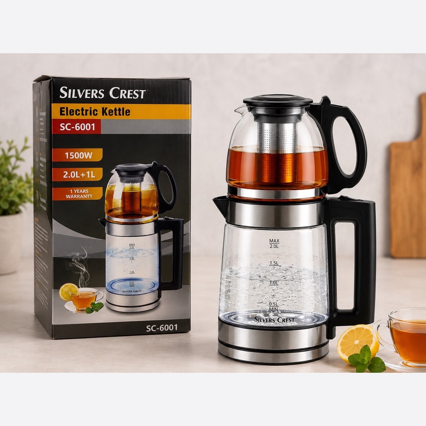چای ساز روهمی سیلور کرست مدل SC6001 ظرفیت ۲ لیتر