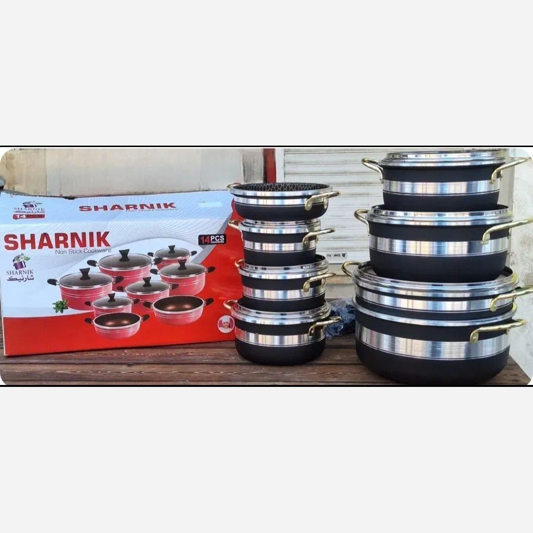 قابلمه 14پارچه طرح چدن شارنیک داخل گرانیت زنبوری