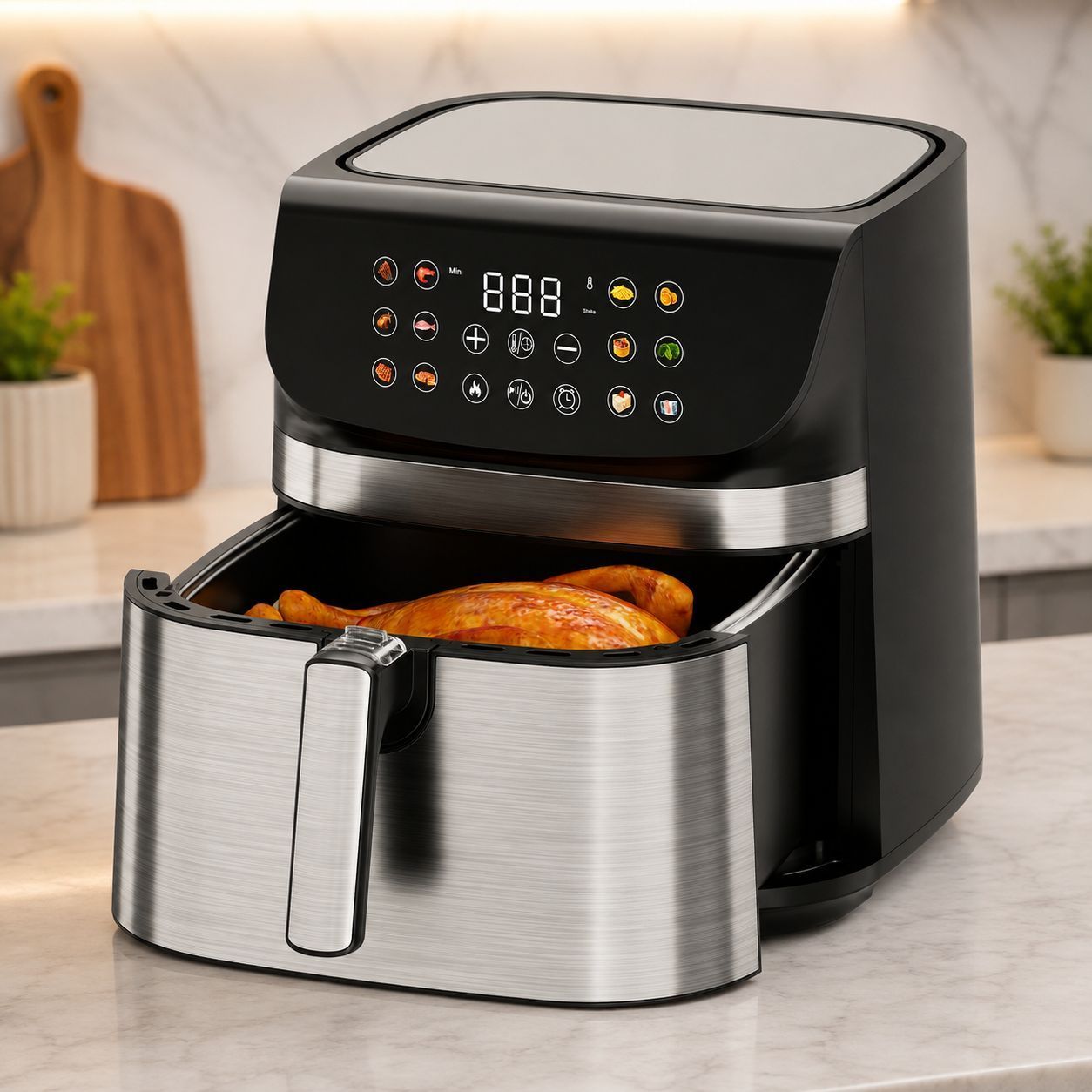 سرخ کن رژیمی برلیانت مدل 2200 سبد جداشونده دو المنت داخل استیل 8.8 لیتری