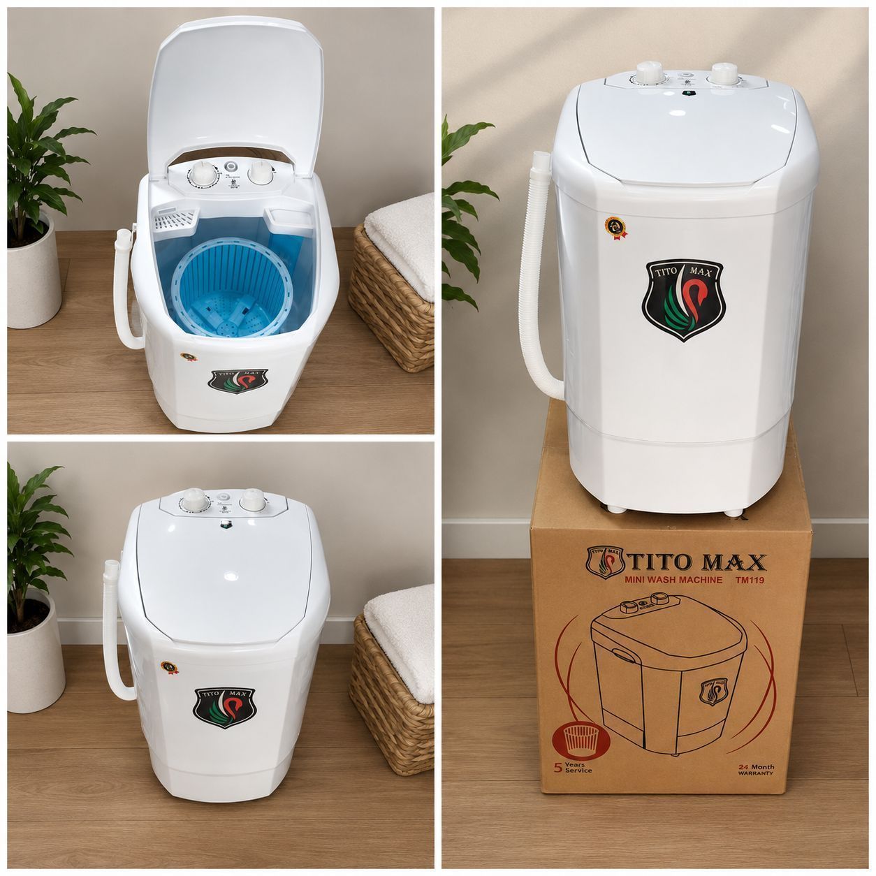 مینی واش تیتو مکس مدل TM119 ظرفیت ۷ کیلوگرم